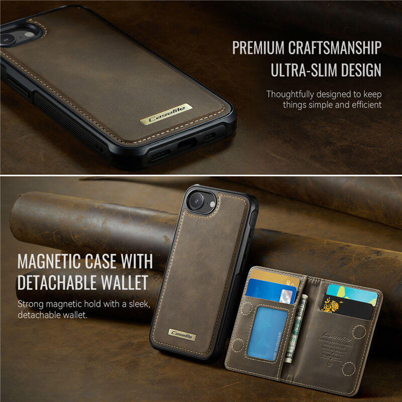 CaseMe iPhone 17e 2-in-1 Detachable Magnetic Wallet Case