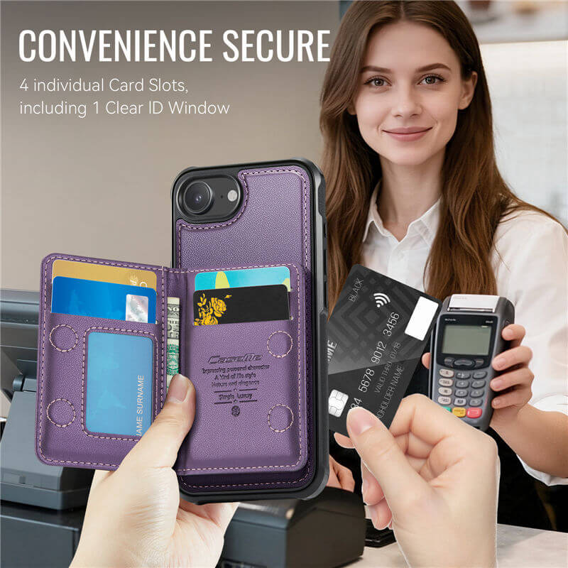 CaseMe iPhone 16e 2-in-1 Detachable Magnetic Wallet Case