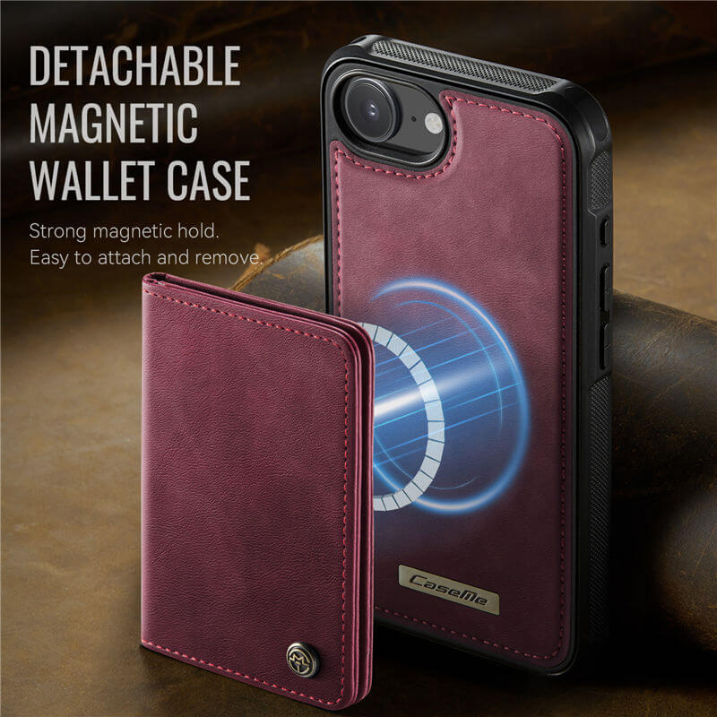 CaseMe iPhone 17e 2-in-1 Detachable Magnetic Wallet Case