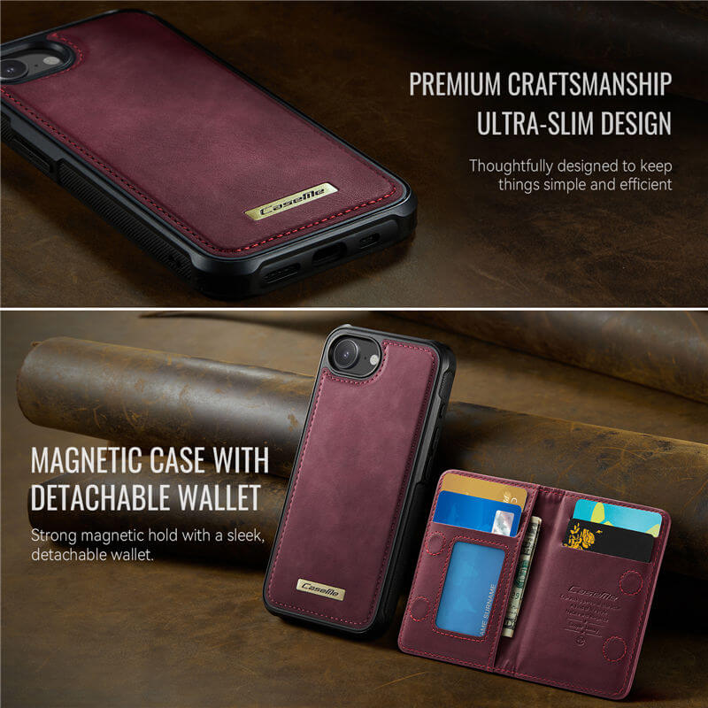 CaseMe iPhone 17e 2-in-1 Detachable Magnetic Wallet Case