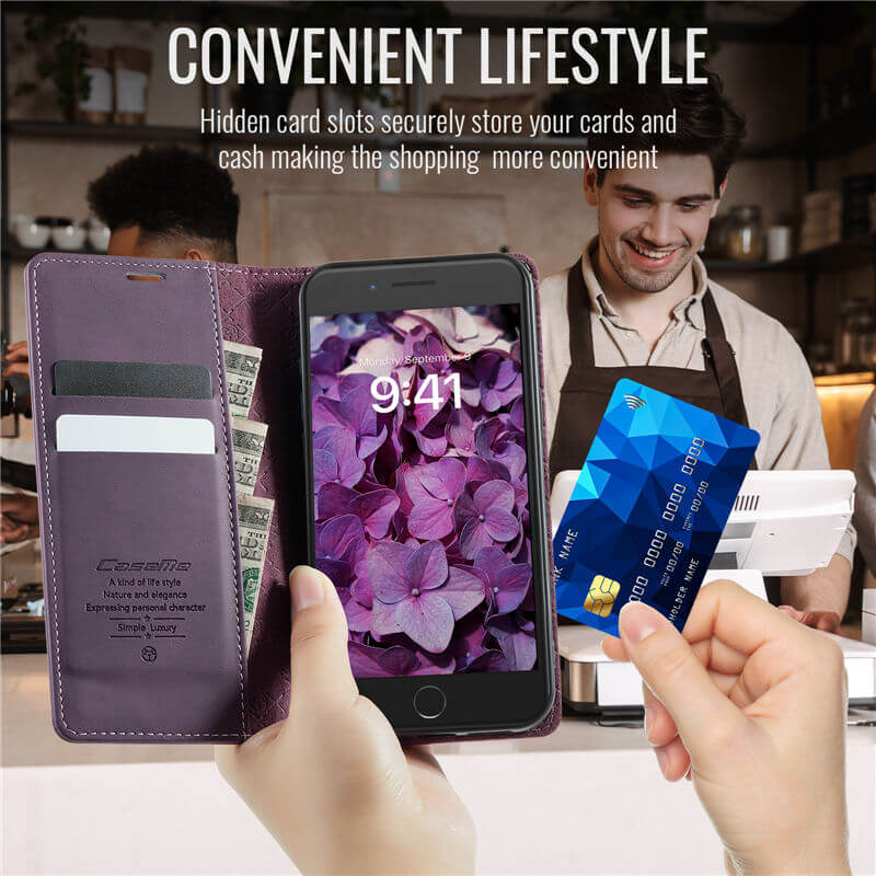 CaseMe iPhone 7 Plus/8 Plus Magnetic Wallet Case with RFID Blocking