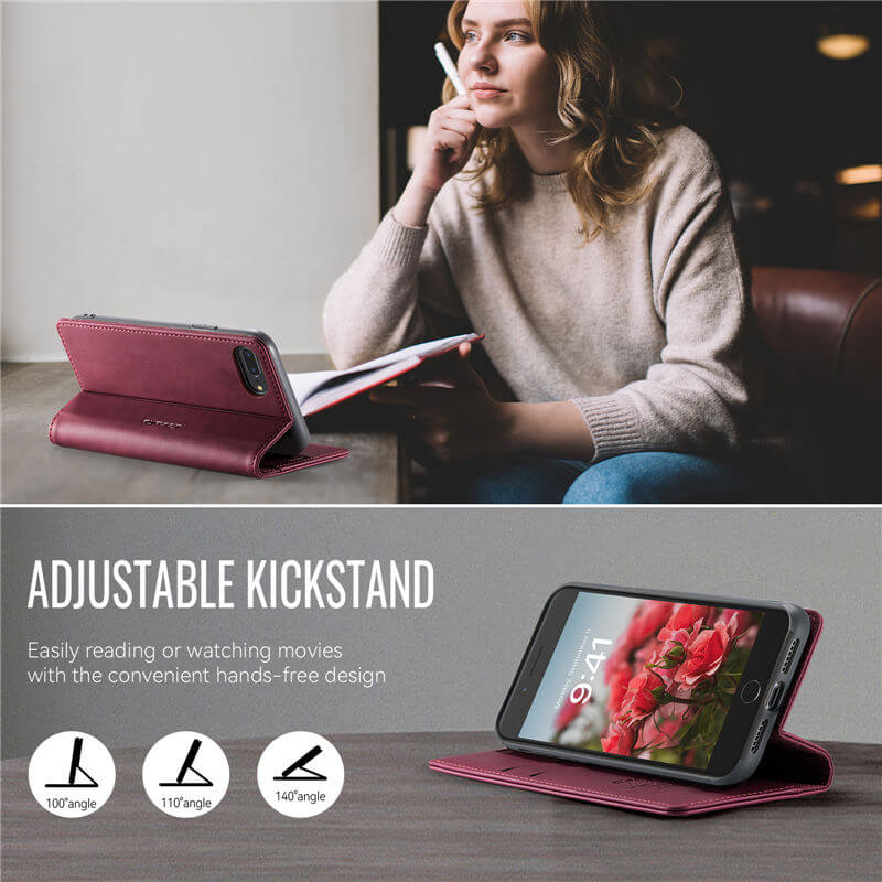 CaseMe iPhone 7 Plus/8 Plus Magnetic Wallet Case with RFID Blocking