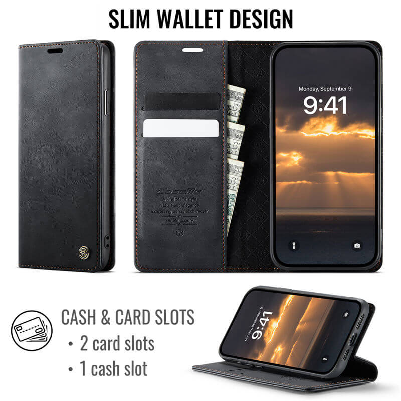 CaseMe iPhone X/XS Magnetic Wallet Case with RFID Blocking