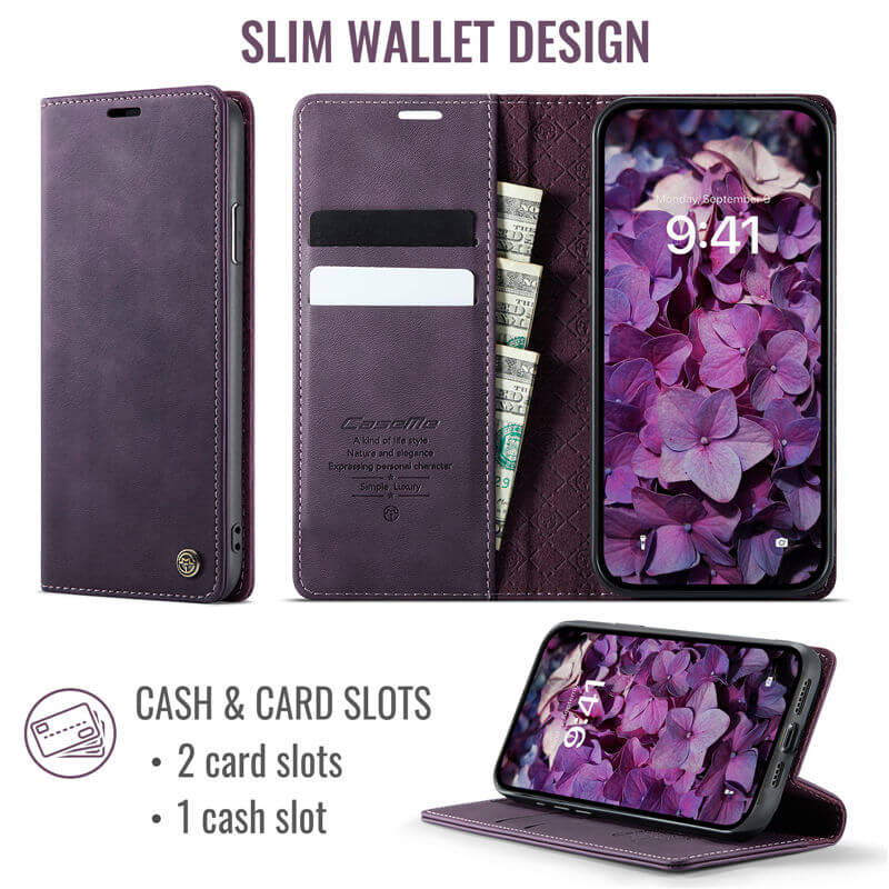 CaseMe iPhone XS Max Magnetic Wallet Case with RFID Blocking