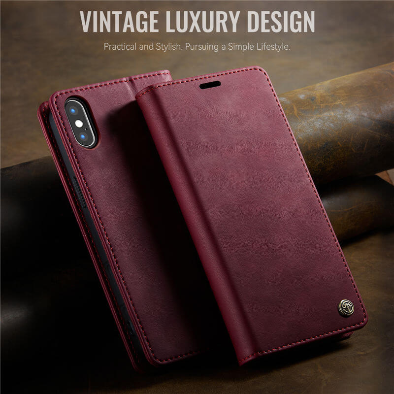 CaseMe iPhone X/XS Magnetic Wallet Case with RFID Blocking