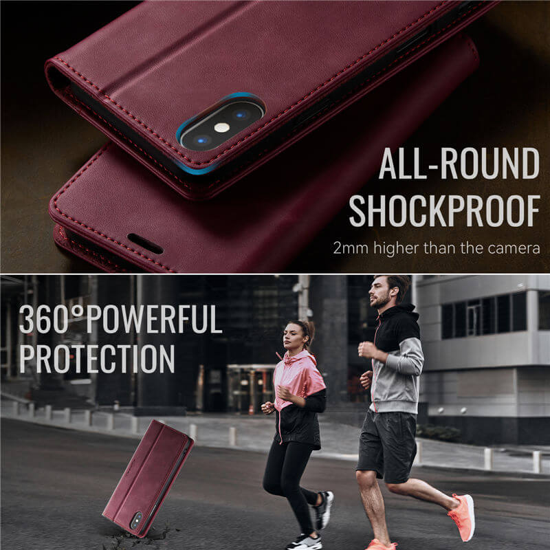 CaseMe iPhone X/XS Magnetic Wallet Case with RFID Blocking