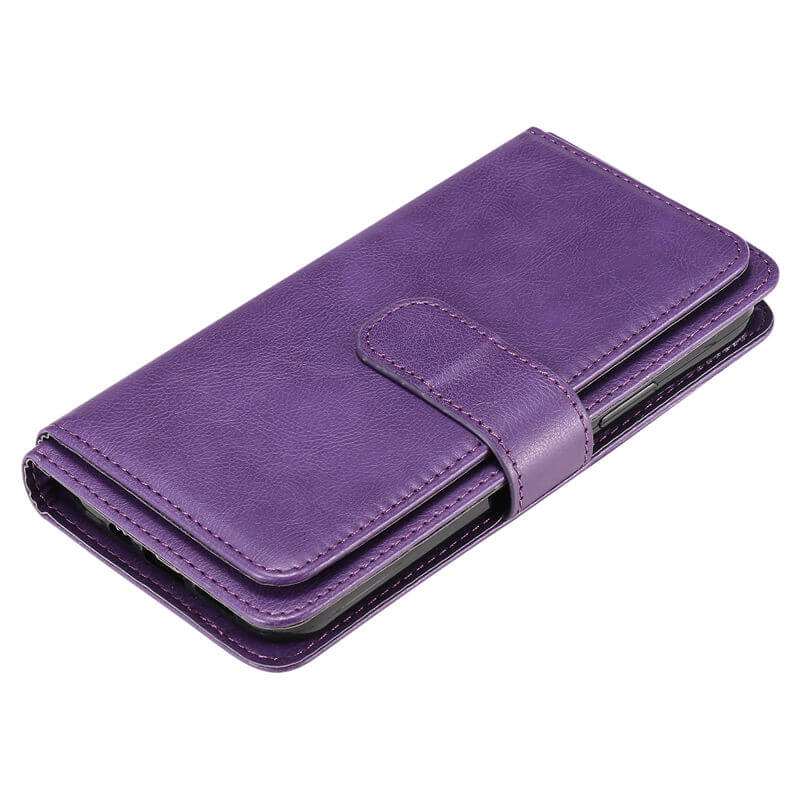 For iPhone 16e Wallet 10 Card Slots Leather Case