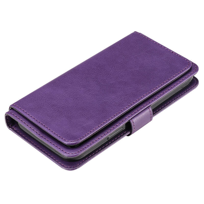 For iPhone 16e Wallet 10 Card Slots Leather Case
