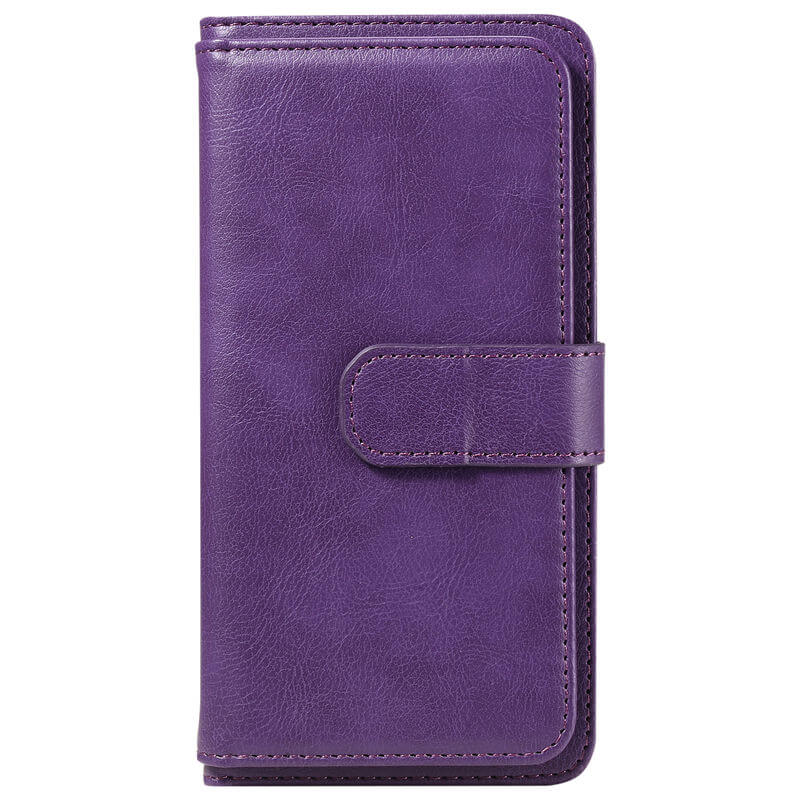 For iPhone 16e Wallet 10 Card Slots Leather Case