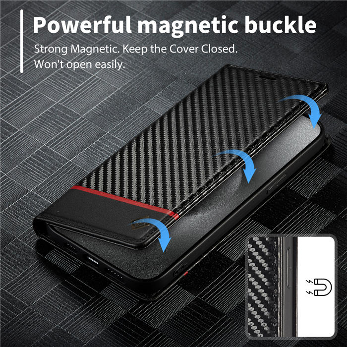 LC.IMEEKE Wallet Kickstand Magnetic Buckle Phone Case