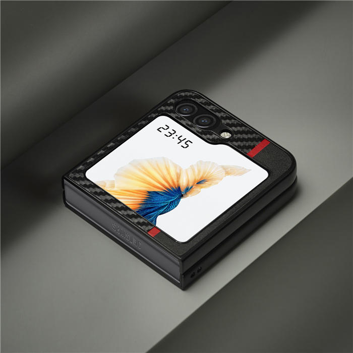 LC.IMEEKE Samsung Galaxy Z Flip5 Carbon Fiber Texture Cover